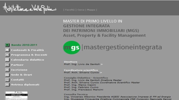 Parte il master in “Gestione Integrata dei Patrimoni Immobiliari – Asset, Property & Facility Management” alla Sapienza di Roma Parte il master in “Gestione Integrata dei Patrimoni Immobiliari – Asset, Property & Facility Management” alla Sapienza di Roma