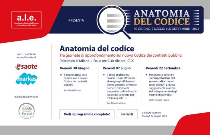 anatomia del codice è il titolo di 3 appuntamenti